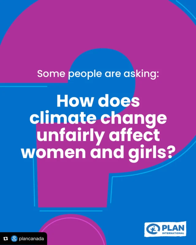 What WETE Now has to say:
👉🏻Girls and women are disproportionately impacted by climate change. From caregiving during crises to losing access to education and safety, their challenges are immense. At WETE Now, we support initiatives like @plancanada ‘s efforts to keep girls in school, ensure their safety, and provide them with skills to adapt to climate challenges. Let’s work together for a better future for all women and girls! 💚

————————-
How are girls and women unequally impacted by climate change? 

Girls and women are most often responsible for taking care of their families. When crises like a drought or flood disrupt normal daily life, this burden only gets harder to bear. 

Girls and women are often the last to eat when food is scarce and sometimes go hungry because they’re not valued or treated the same as boys and men. 

In a drought, they don’t have the clean water to manage their periods safely. In a flood, they’re losing their safe space, exposing them to increased risk of gender-based violence when they’re forced to seeking shelter elsewhere. 

 How we’re helping support girls and women: 

🔹 Distributing life-saving essentials like food, water and cash assistance, so girls and women do not have to travel long and dangerous distances to get what they need. 

 🔹 Supporting girls’ education so parents no longer have to choose between keeping their child in school and early marriage. In Tanzania, we’re working to shift attitudes so girls’ education is seen as more important than a family receiving dowries while also making sure girls can travel long distances safely to get to school by giving them bicycles. 

🔹 Upskilling girls and women to adapt to a changing environment. In Kenya, we’re working with 3,000 women to farm seaweed and restore forests that are vital to their ecosystems and incomes. 

 #ClimateChange #GenderbasedViolence #GirlsRights