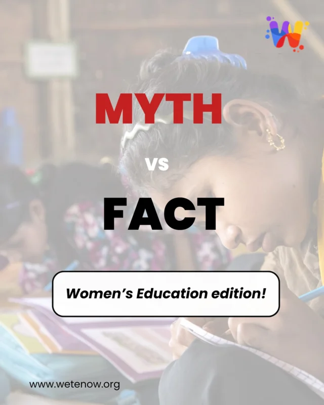 Education is a right, not a privilege! Let’s break the myths and empower women with knowledge✨ Which myth shocked you the most? 

#éducationforall #girlsdeserveeducation #empoweringwomen #knowledgeispower📚 #breakthebias🙅‍♀️ #womenineducation #equalopportunities #wetenow